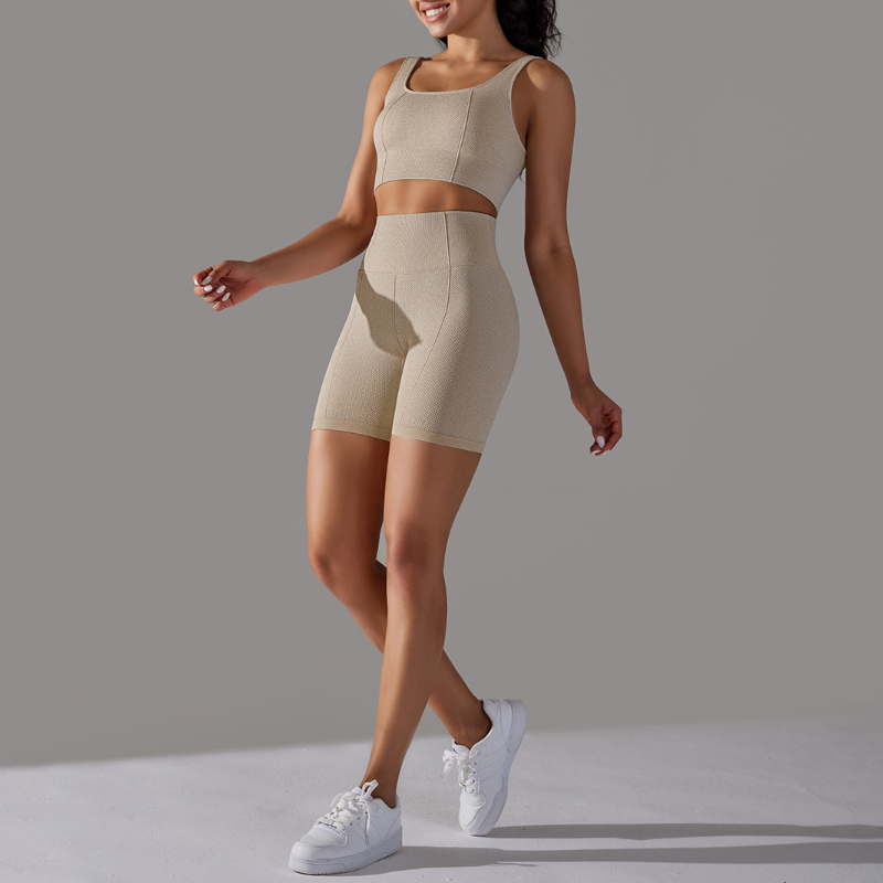 Pilates Yoga Wrap Top - レディースアクティブピラティスヨガトラックスーツセクシーシームレスクロップトップスポーツフィットネス2ピースセットジムセット新作スポーツウェア
