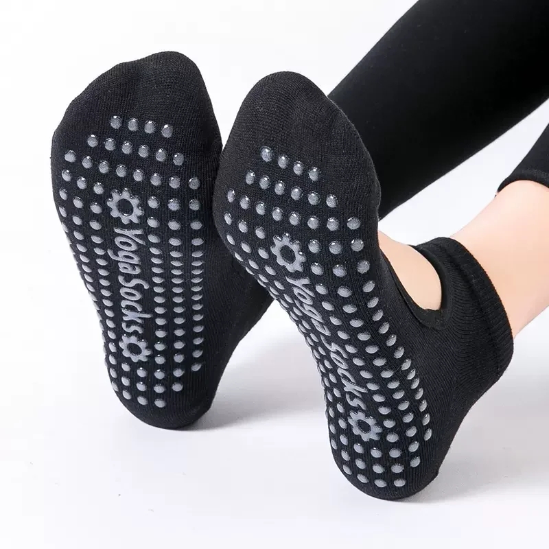 Pilates Yoga Grip Socks - 高品質の女性ヨガソックス滑り止め通気性背中の開いたピラティスソックス足首レディースバレエダンススポーツソックスフィットネスジム用