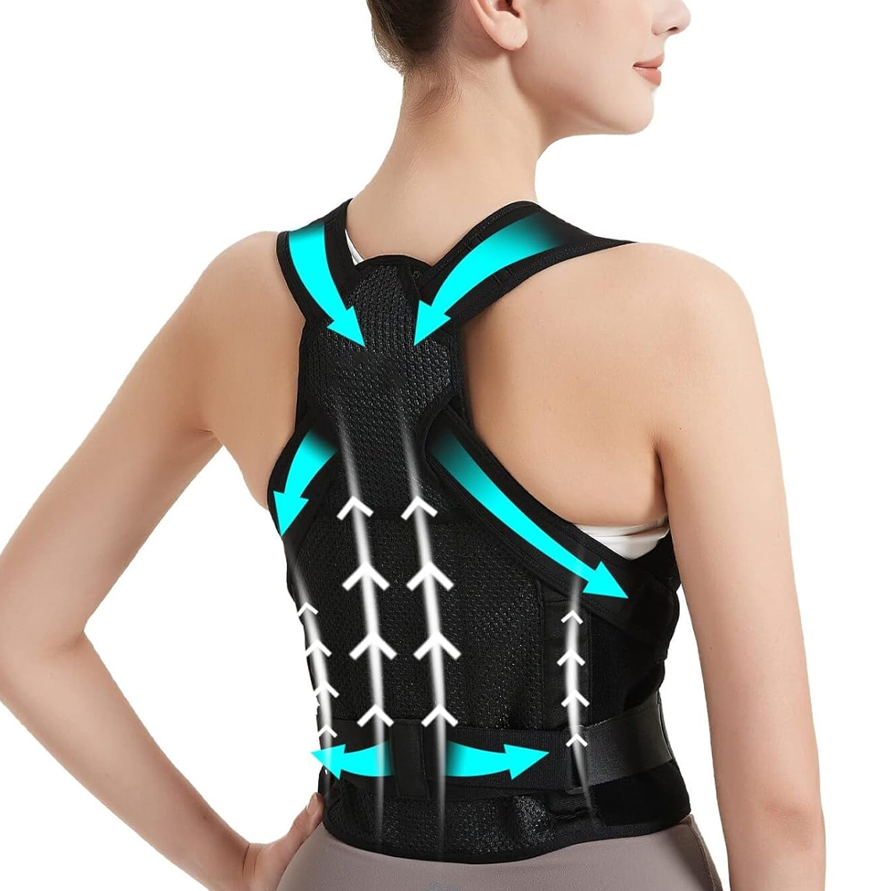 Posture Pole Corrector - 女性と男性のためのバックブレースと姿勢矯正装置 脊柱側弯症猫背矯正用の調節可能で軽量な矯正装置