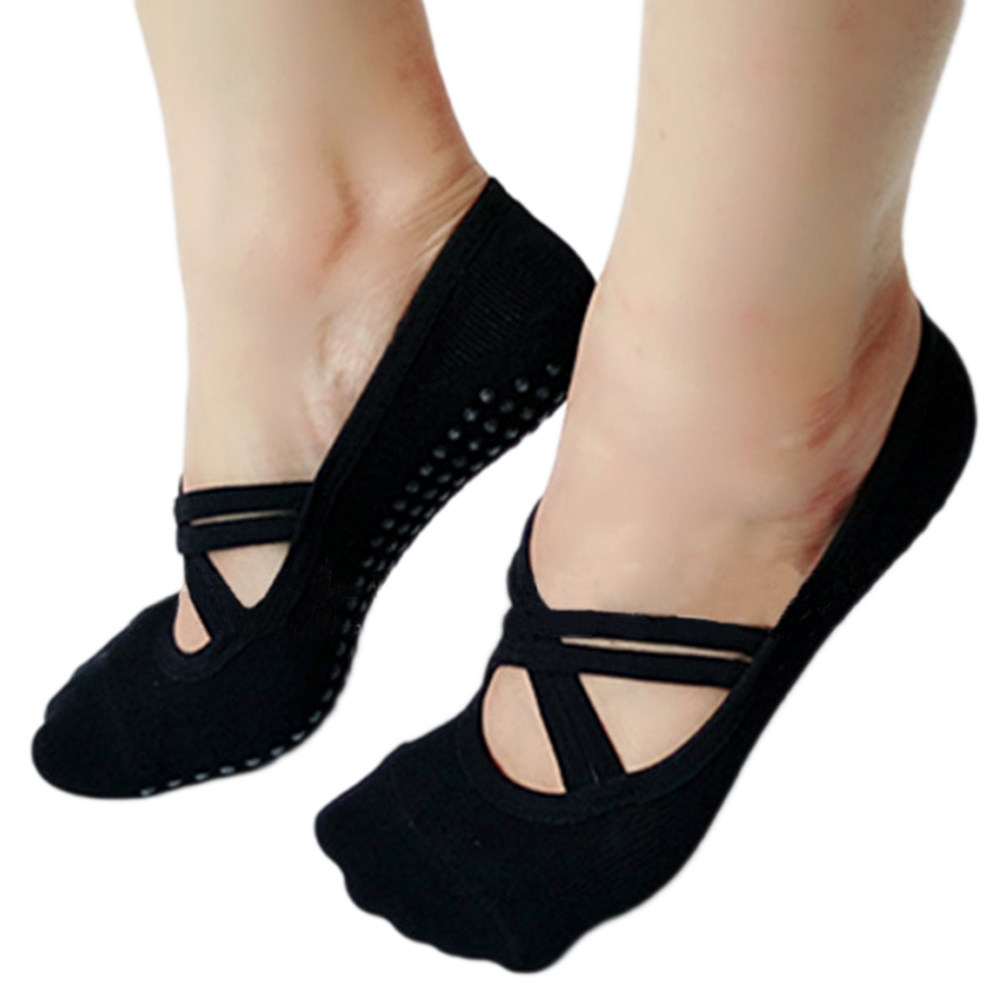 Pilates Yoga Grip Socks - ヨガソックス レディース ブラック ノンスキッド ピラティス ダンス