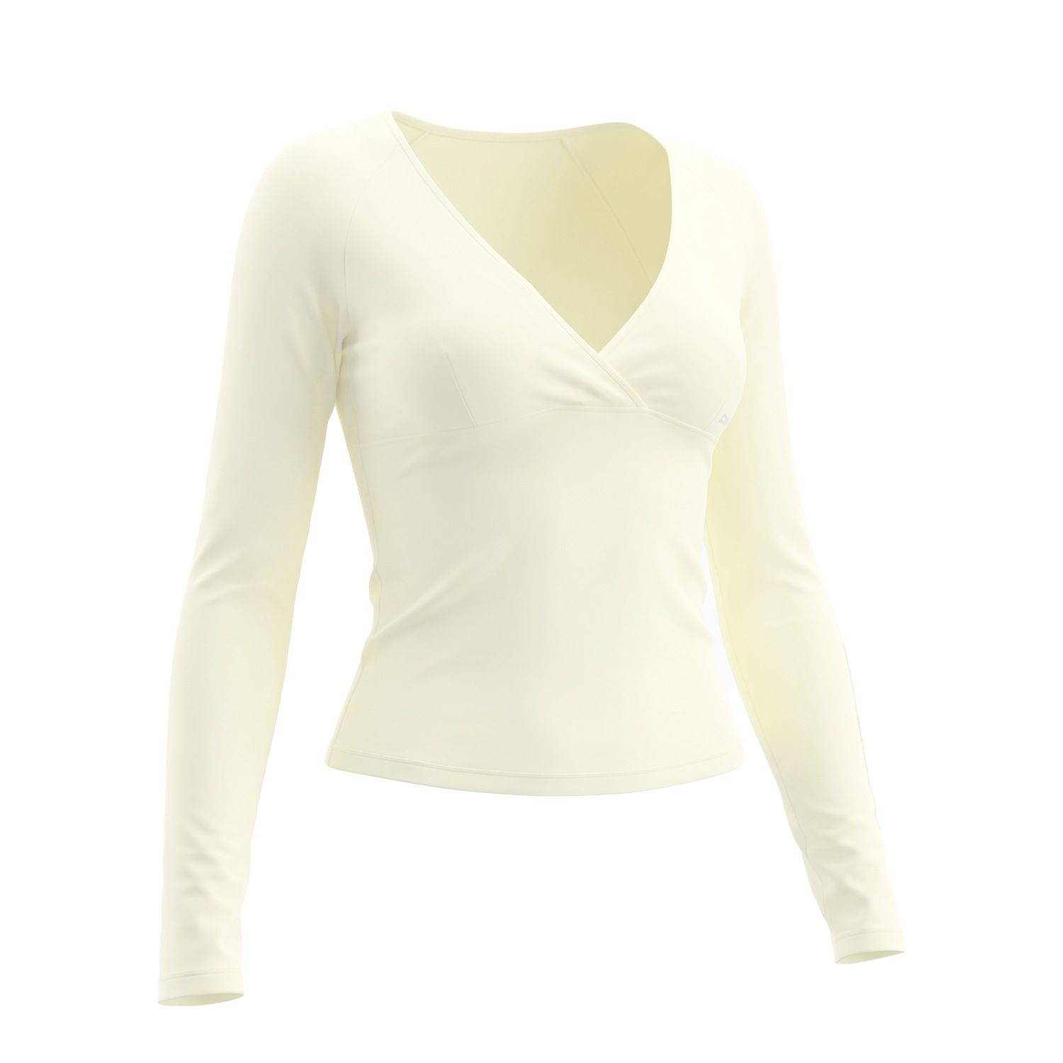 新しいヌードカラーで肌に優しいVネックの女性用スポーツ長袖ト - Pilates Yoga Wrap Top のレビューと価格