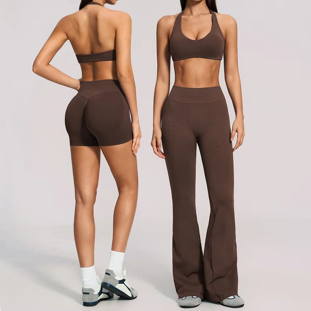 女性用シームレスリブ編み2ピースヨガウェア ホルタースポーツ - Pilates In Yoga Pants のレビューと価格