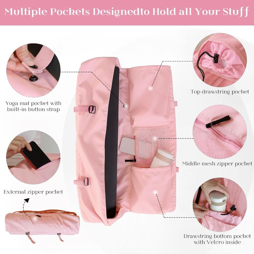 新デザイン防水ヨガマットバッグ、調節可能なショルダーストラッ - Yoga Mat Bag Carrier のレビューと価格