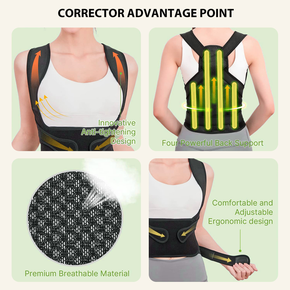 女性と男性のためのバックブレースと姿勢矯正装置 脊柱側弯症猫 - Posture Pole Corrector のレビューと価格