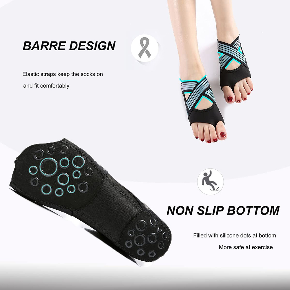 女性用ノンスリップトゥレスグリップソックス（1足）ピラティス - Pilates Yoga Grip Socks のレビューと価格