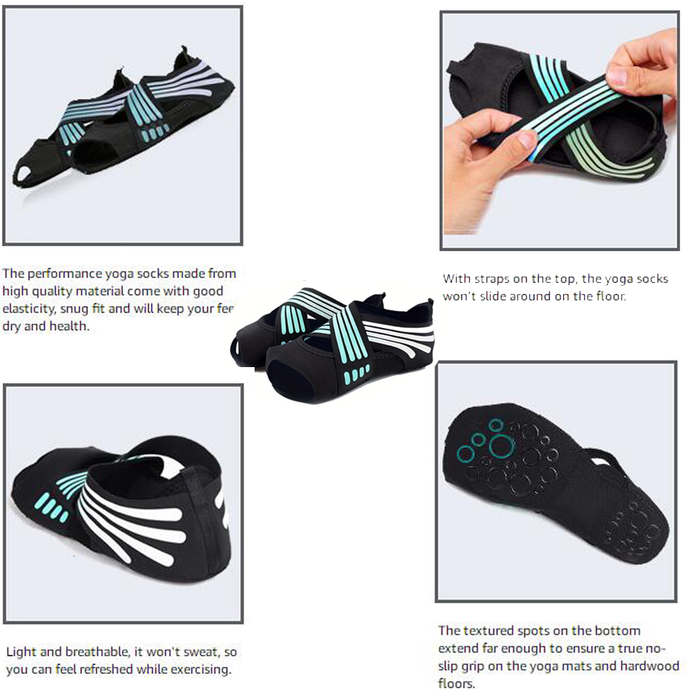 女性用ノンスリップトゥレスグリップソックス（1足）ピラティス - Pilates Yoga Grip Socks のレビューと価格