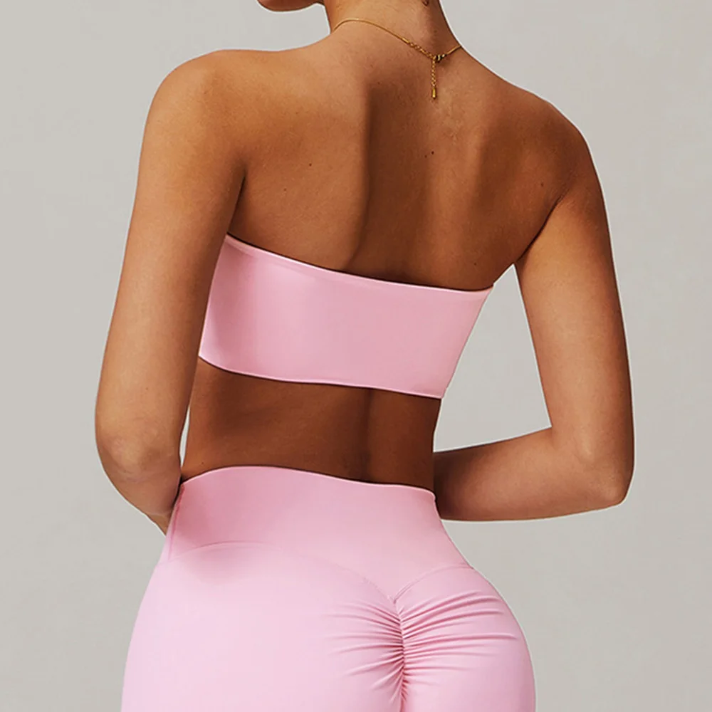 女性用シームレスワンピースヨガチューブトップジムストラップレ - Pilates Yoga Wrap Top のレビューと価格
