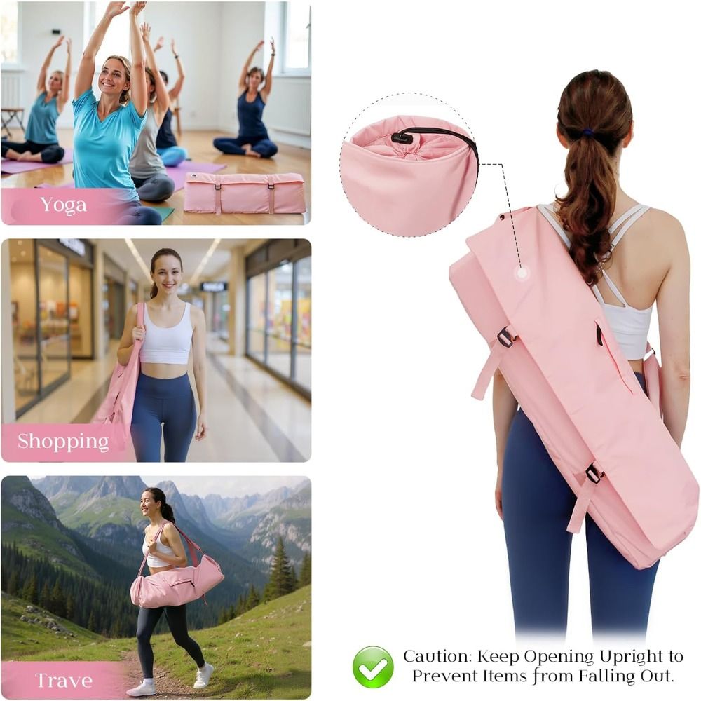 洗える防水ヨガマットバッグ、調節可能なショルダーストラップ付 - Yoga Mat Bag Carrier のレビューと価格