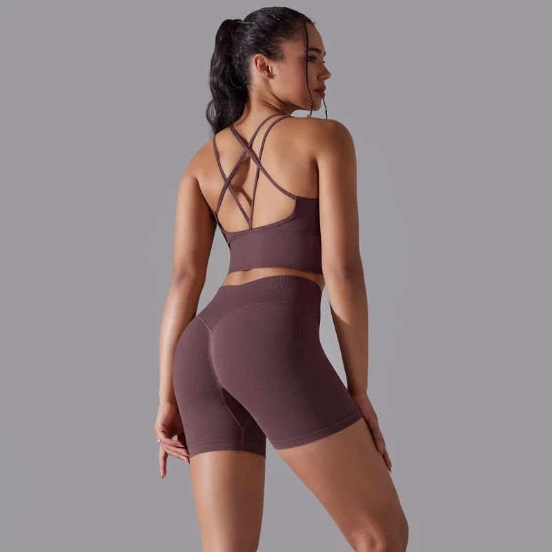 女性のためのシームレスなヨガトラックスーツ,セクシーなスポー - Pilates Yoga Gear のレビューと価格