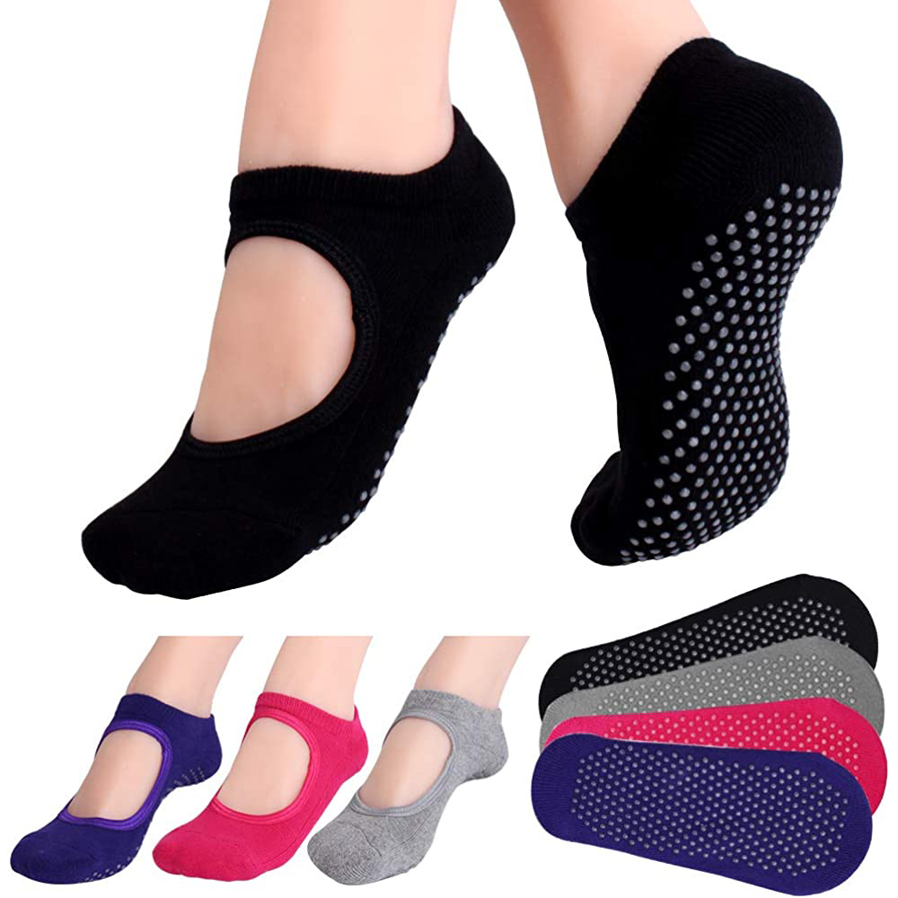 バックレスノンスリップフィットネスピラティスソックス綿女性ス - Pilates Yoga Grip Socks のレビューと価格