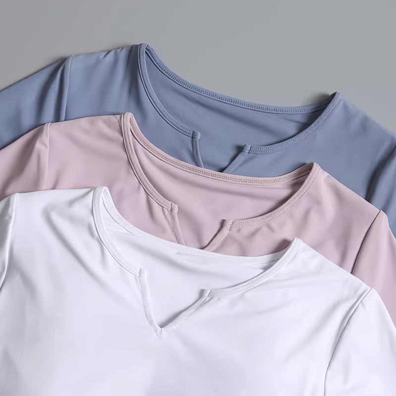 レディースヨガトップス 胸パッド付き 夏用ピラティス トレー - Pilates Yoga Wrap Top のレビューと価格