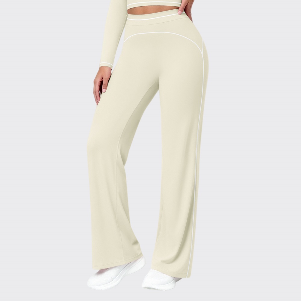 新しいハイウエストフレアパンツ女性のストレートレッグボトムス - Pilates In Yoga Pants のレビューと価格