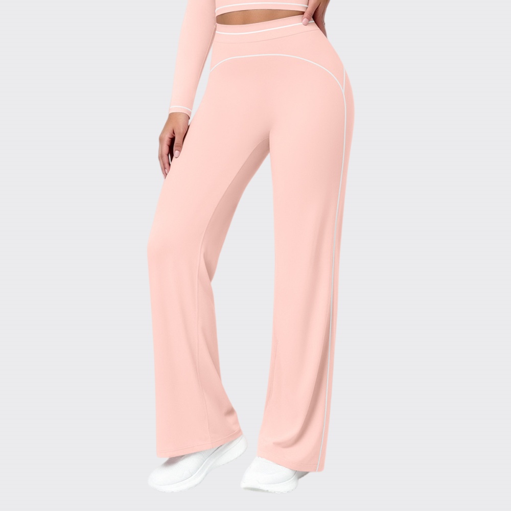 新しいハイウエストフレアパンツ女性のストレートレッグボトムス - Pilates In Yoga Pants のレビューと価格