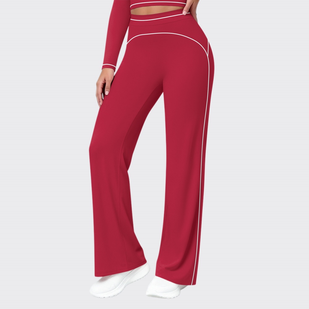 新しいハイウエストフレアパンツ女性のストレートレッグボトムス - Pilates In Yoga Pants のレビューと価格