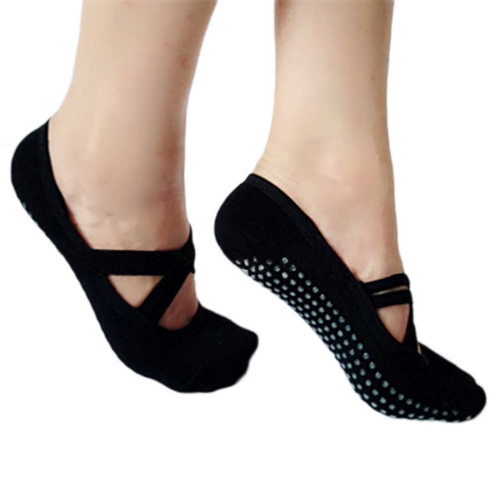 ヨガソックス レディース ブラック ノンスキッド ピラティス - Pilates Yoga Grip Socks のレビューと価格