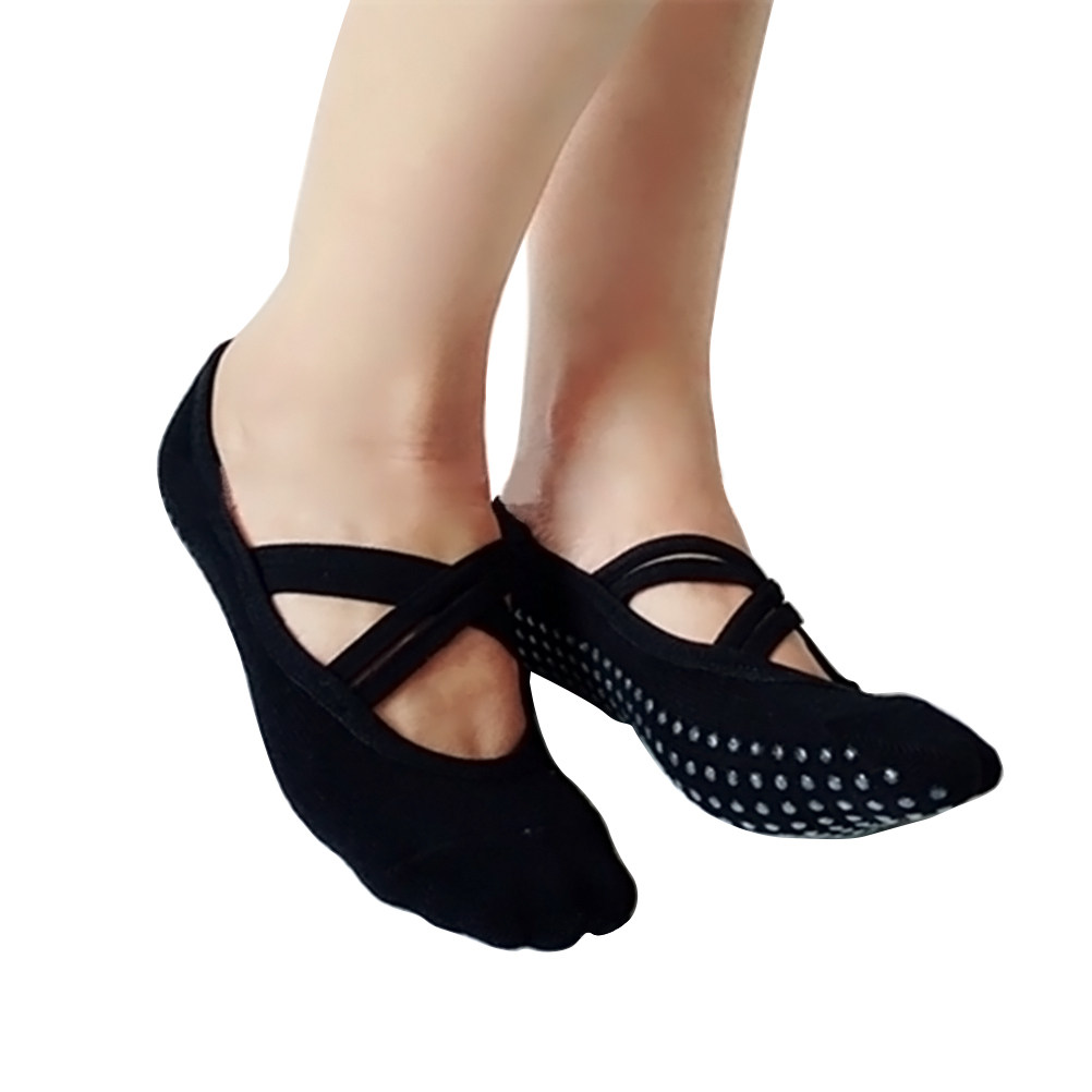 ヨガソックス レディース ブラック ノンスキッド ピラティス - Pilates Yoga Grip Socks のレビューと価格