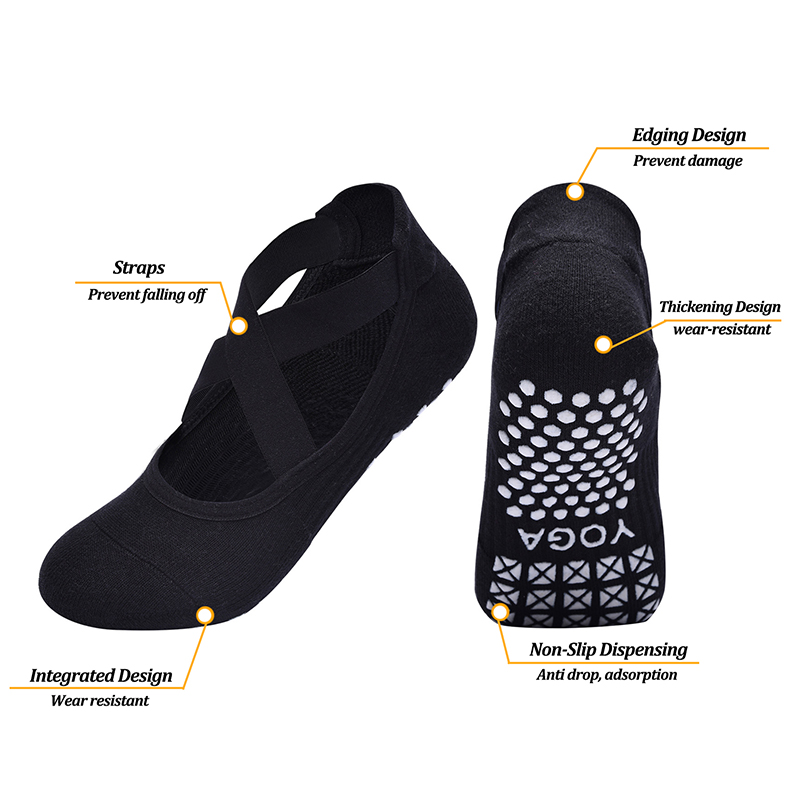 女性ノンスリップヨガソックスシリコーン屋内綿包帯バックレスピ - Pilates Yoga Grip Socks のレビューと価格