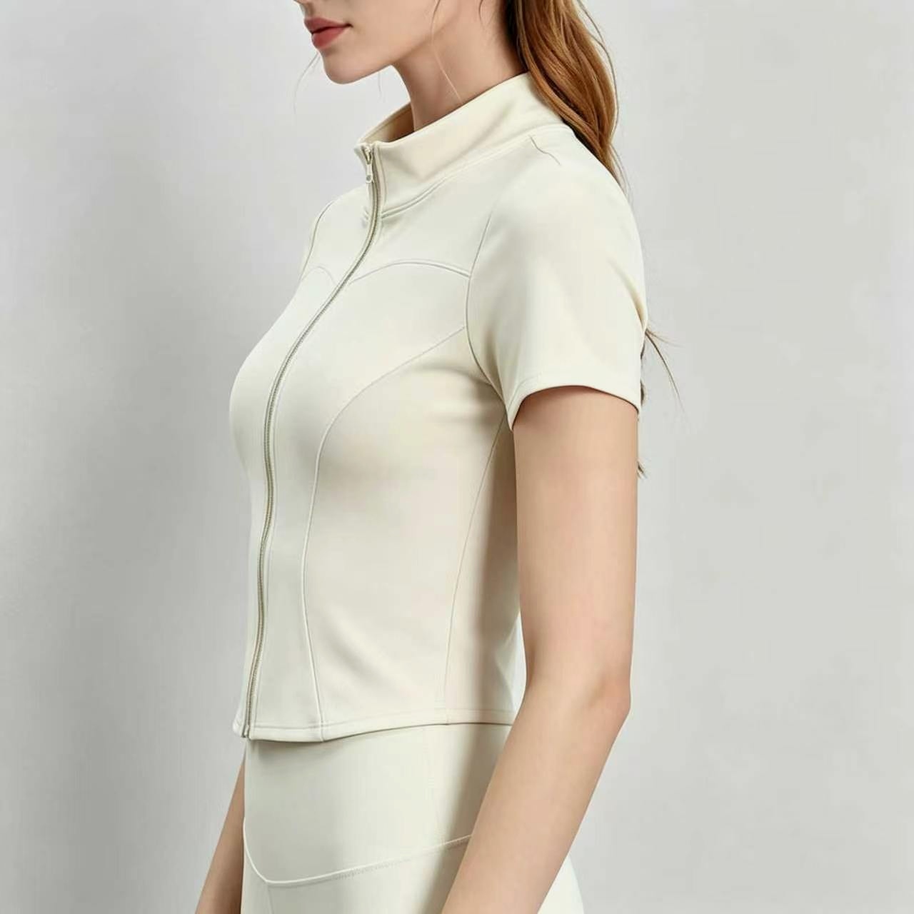 シンプルなスポーツスタイルの女性用半袖ヨガTシャツ、スリムフ - Pilates Yoga Wrap Top のレビューと価格