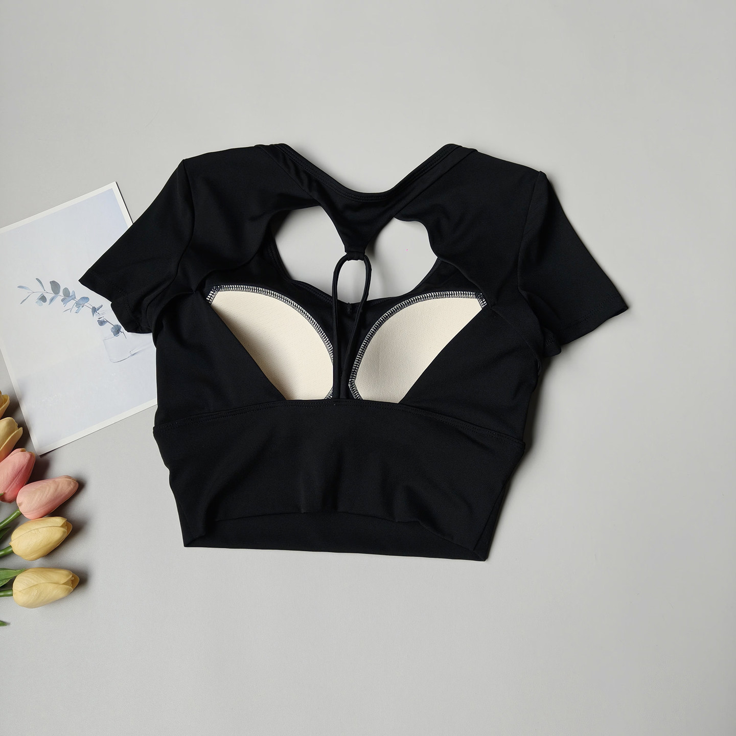 女性用ピラティストレーニングフィットネスチェストクッションヨ - Pilates Yoga Wrap Top のレビューと価格