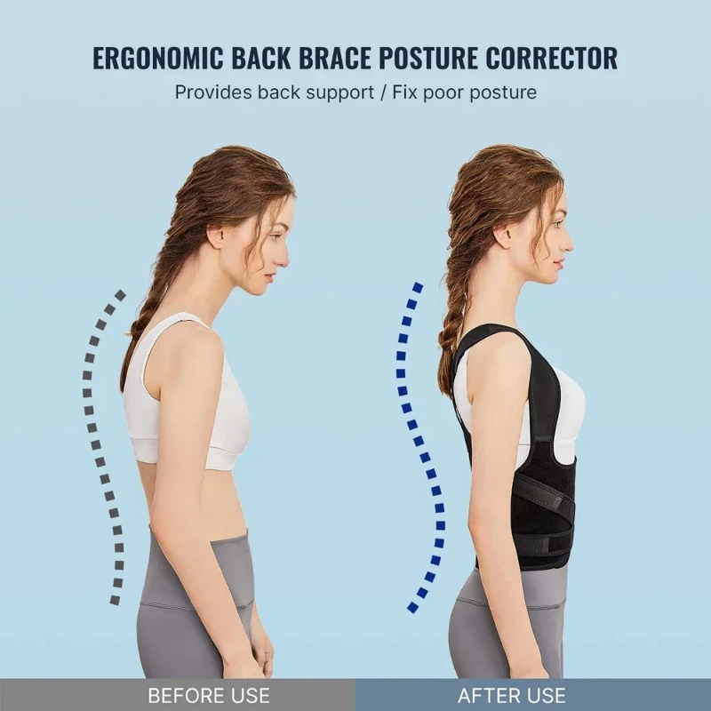 男性と女性のための背筋矯正ベルト、上部、下部、首、肩、脊椎の - Posture Pole Corrector のレビューと価格