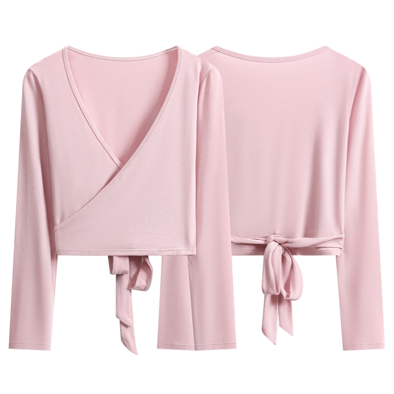 DRUR 長袖ラップヨガトップ バックタイ付き スリムフィッ - Pilates Yoga Wrap Top のレビューと価格