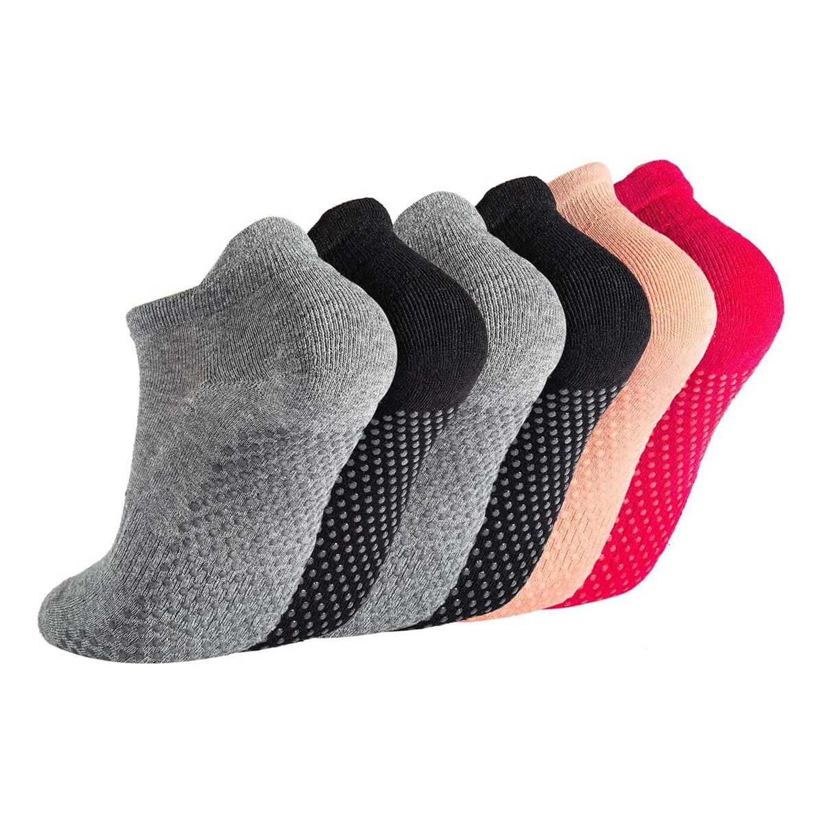 6 ペア ヨガソックス 女性用 ピラティス ノンスリップソッ - Pilates Yoga Grip Socks のレビューと価格