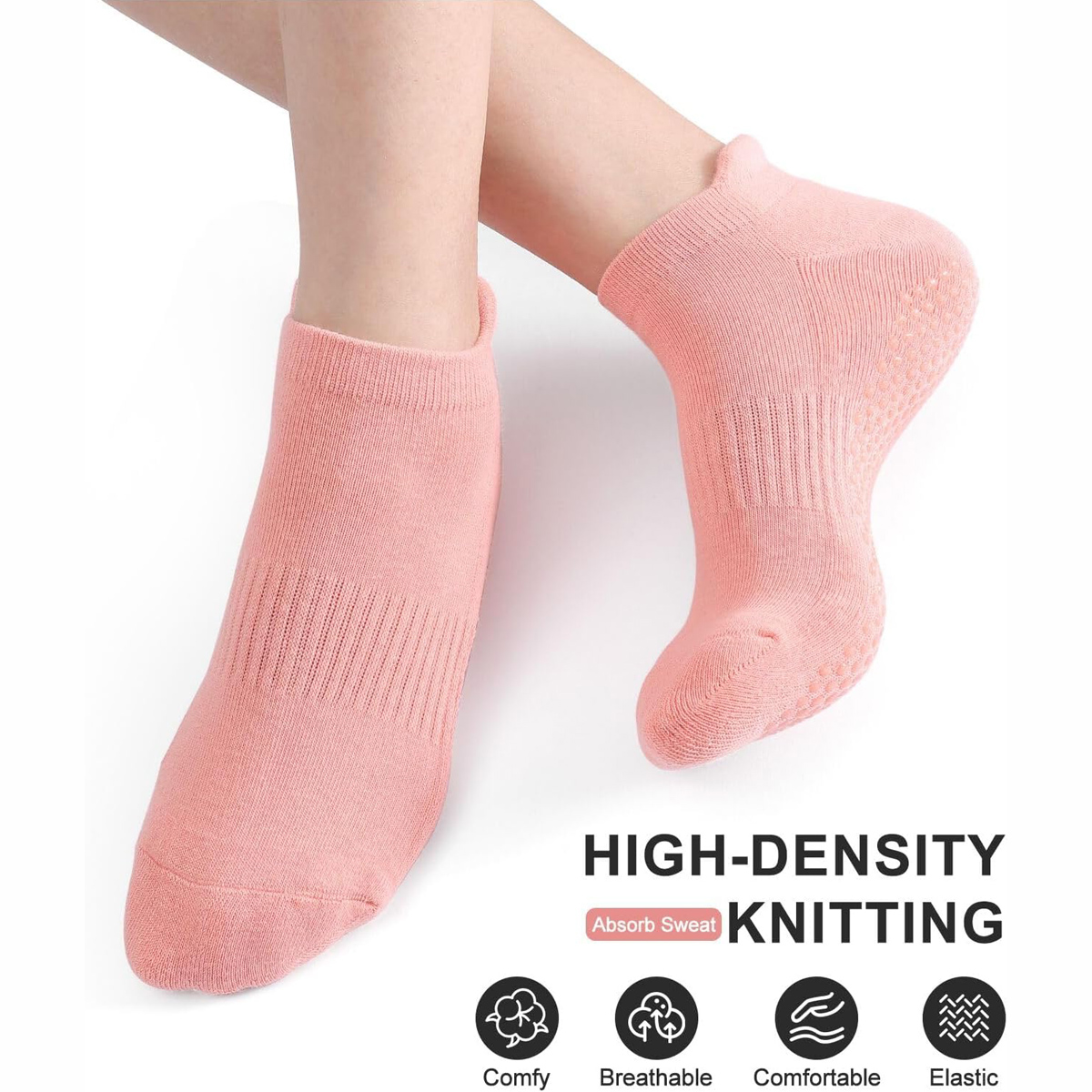 6 ペア ヨガソックス 女性用 ピラティス ノンスリップソッ - Pilates Yoga Grip Socks のレビューと価格