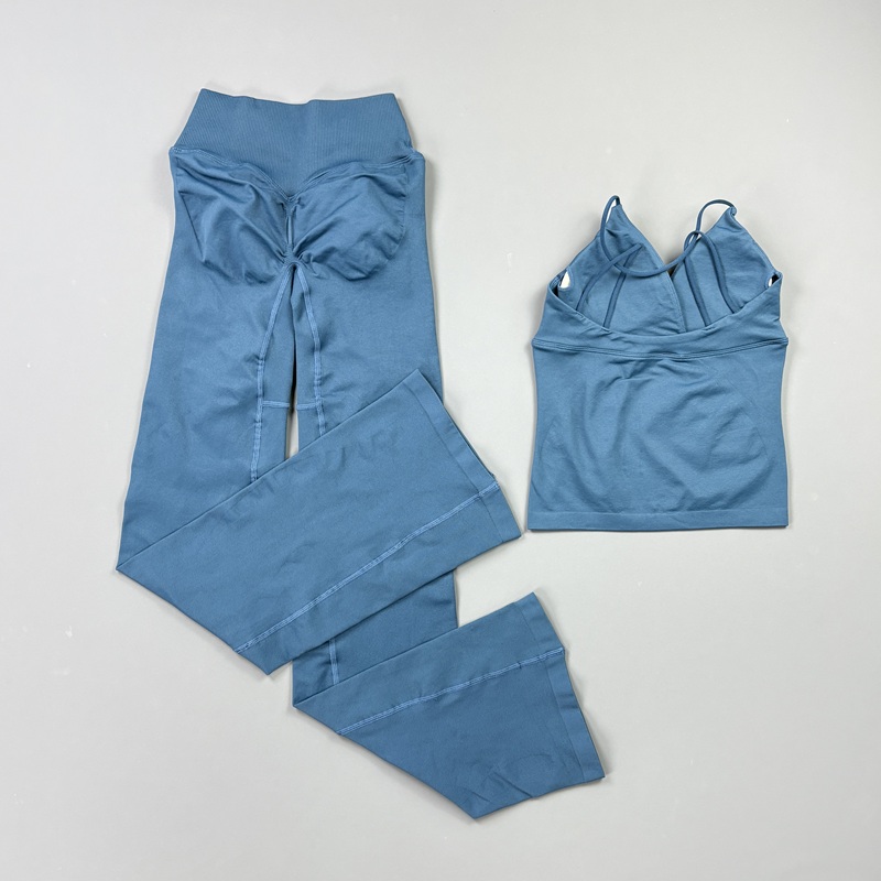 2ピース レディース シームレス ヨガ ワークアウトセット  - Pilates Yoga Wrap Top のレビューと価格