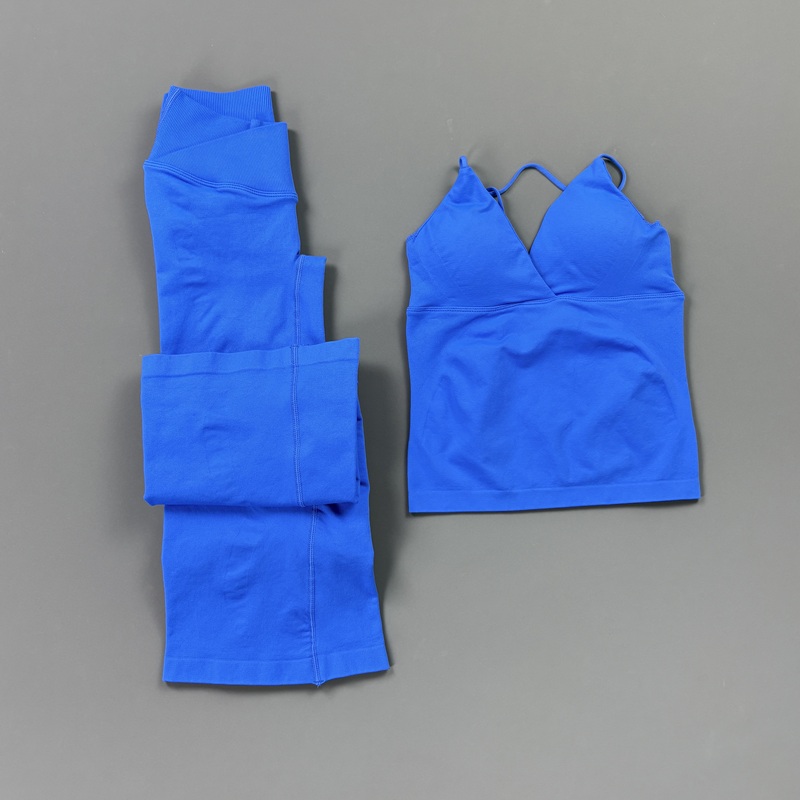 2ピース レディース シームレス ヨガ ワークアウトセット  - Pilates Yoga Wrap Top のレビューと価格