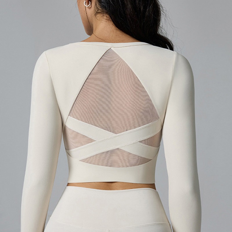 クラウドハイドホワイトヨガシャツ長袖ピラティスバレエブラウス - Pilates Yoga Wrap Top のレビューと価格