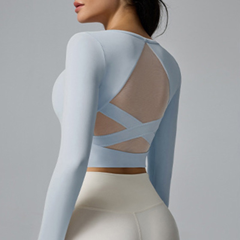 クラウドハイドホワイトヨガシャツ長袖ピラティスバレエブラウス - Pilates Yoga Wrap Top のレビューと価格