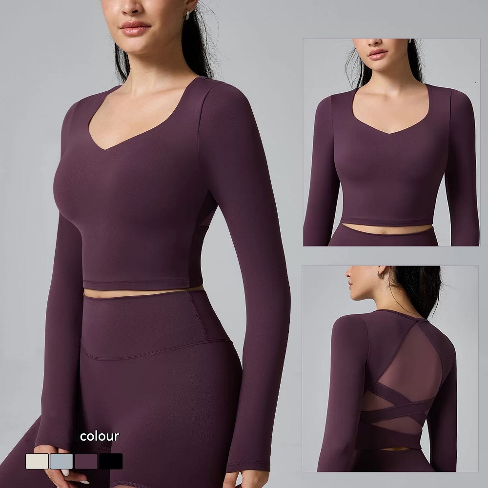 クラウドハイドホワイトヨガシャツ長袖ピラティスバレエブラウス - Pilates Yoga Wrap Top のレビューと価格