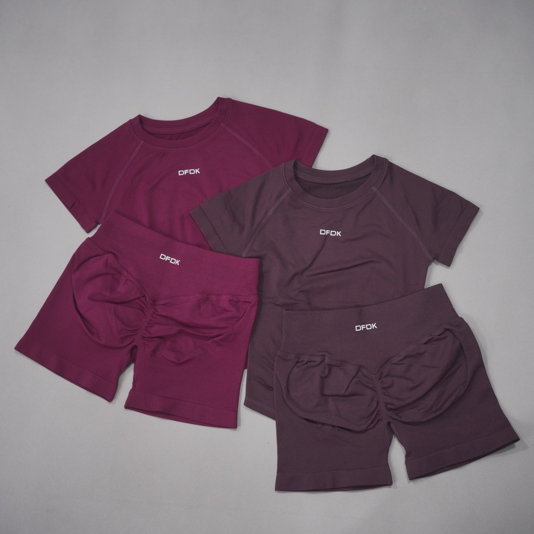 DFWomen 2ピース シームレスヨガセット 半袖トップス - Pilates Yoga Gear のレビューと価格